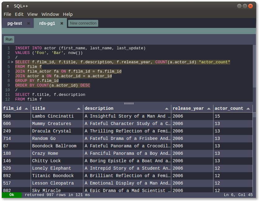 Sql plus plus forked Codesandbox